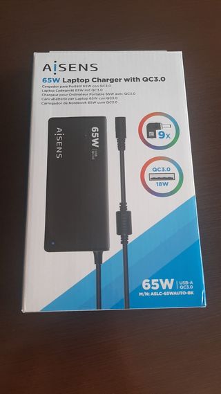 Cargador para portátil y tablet AISENS 65W QC3.0 