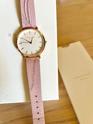 Reloj mujer Rosefield correa piel - Rosa y Oro