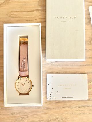Reloj mujer Rosefield correa piel - Rosa y Oro