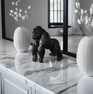 Statua Gorilla 3D Resina – Scultura Animale Decora