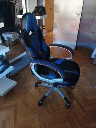 Silla gaming azul-negro