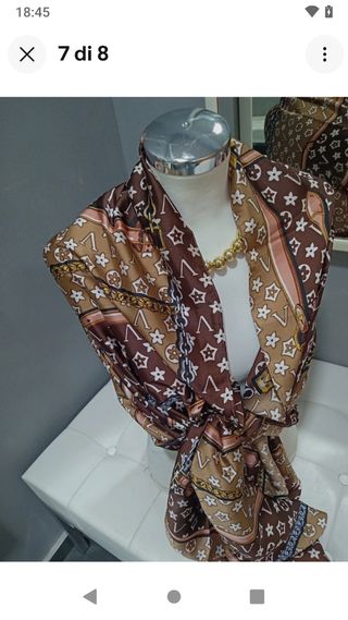 Stola foulard seta marrone beige nocciola