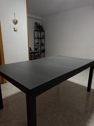 Mesa extensible gris metalica