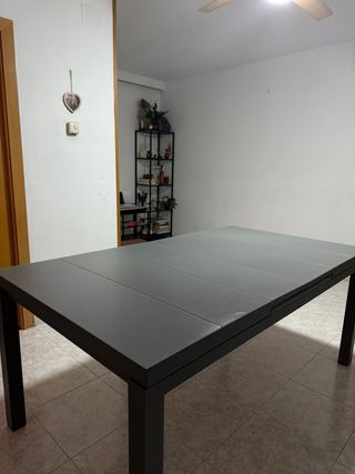 Mesa extensible gris metalica