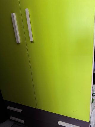 Habitación completa juvenil para dos color verde