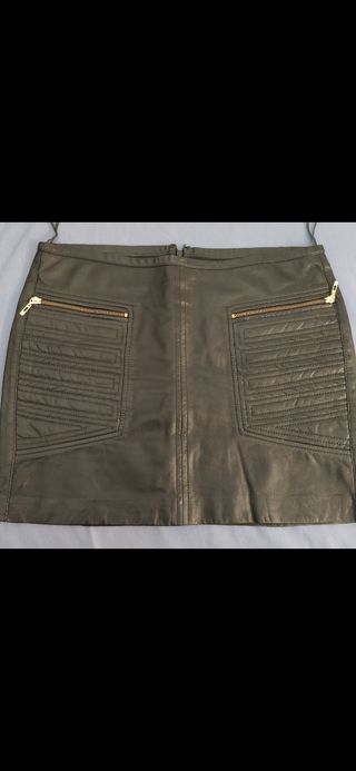 Falda negra piel - Talla l