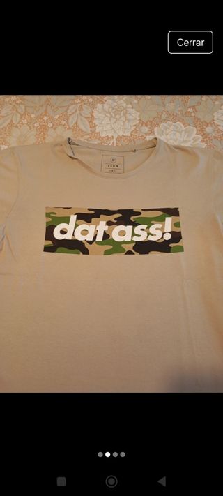 Camiseta 'dat ass' - Beige/Verde