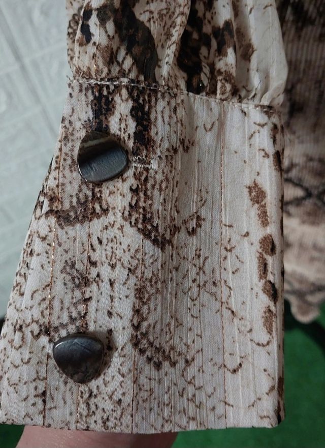 Vestido animal print beige-marrón talla S