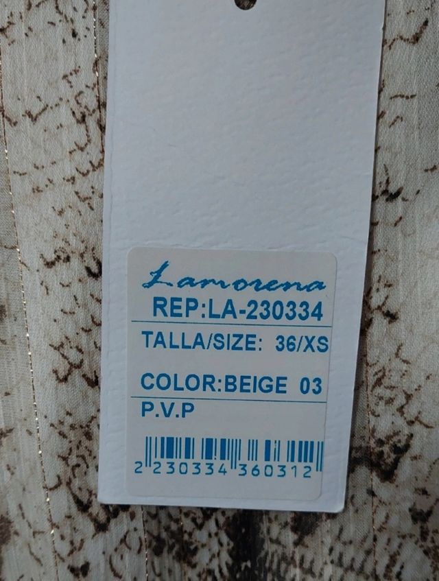 Vestido animal print beige-marrón talla S