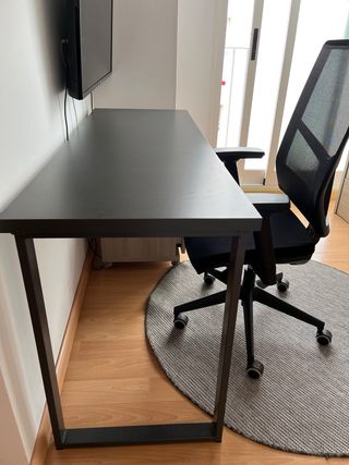 Escritorio gris metal-madera