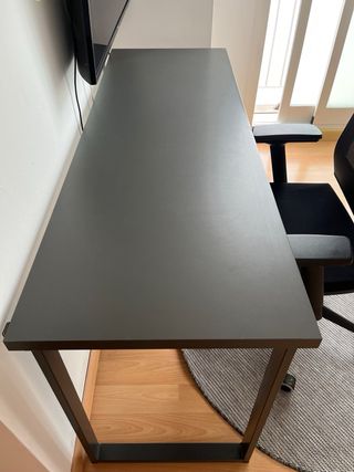 Escritorio gris metal-madera