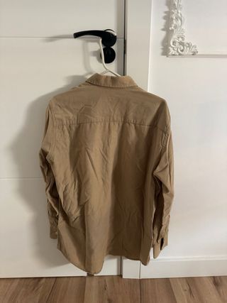 Camisa pana beige Feathers - Talla L