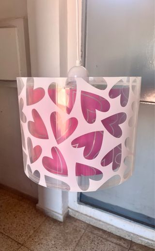 Lámpara infantil corazones rosa