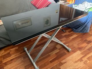 Mesa centro lacada negro c/ruedas sólo extensible 