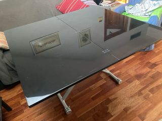 Mesa centro lacada negro c/ruedas sólo extensible 