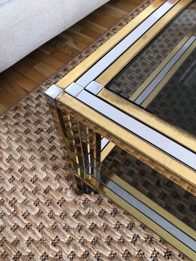 MESA CENTRO CRISTAL Y METAL