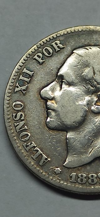 Moneda plata Alfonso XII 1882