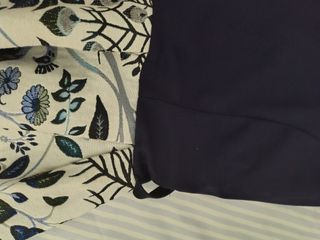 Vestido elegante azul y blanco