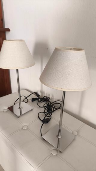 2 lámparas mesita - beige, metal