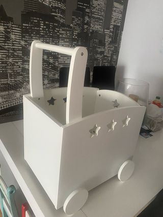 Carrito almacenaje juguetes blanco
