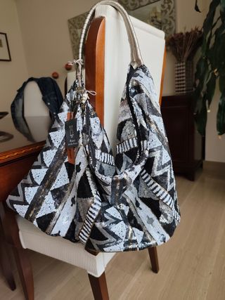 Bolsa Nano de Rosa - Bolso negro y plata