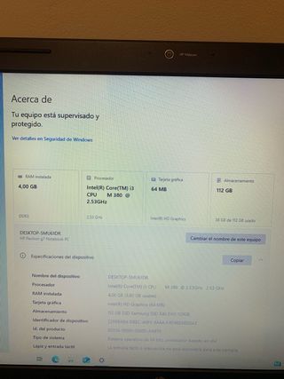 Portátil HP Pavilion G7 - Dorado