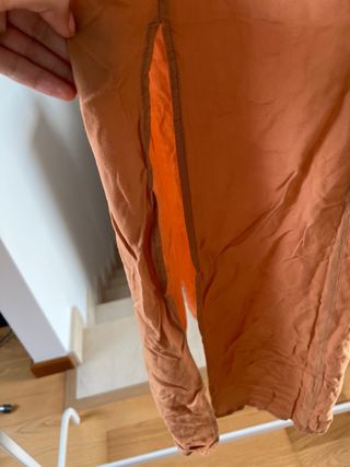 Falda midi marrón-naranja