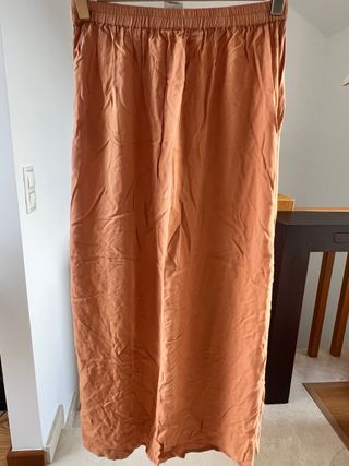 Falda midi marrón-naranja
