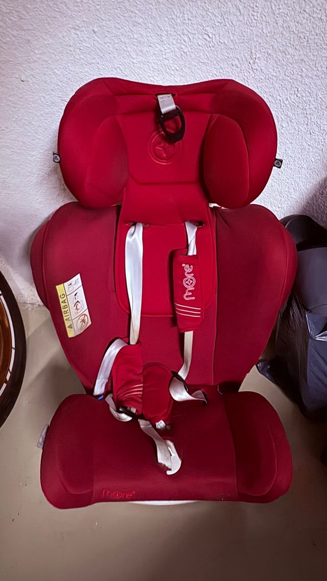 Silla coche isofix 0-36kg roja con reductor