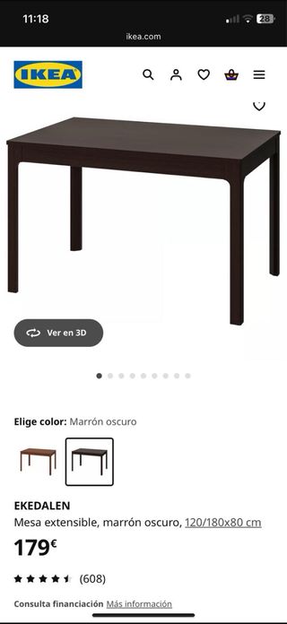 Mesa extensible EKEDALEN (IKEA)