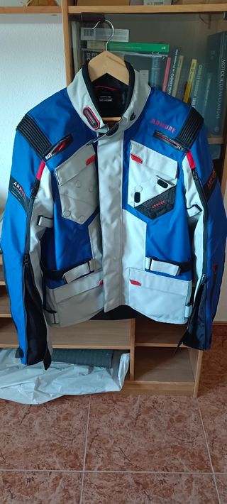 Chaqueta moto Armure azul-gris