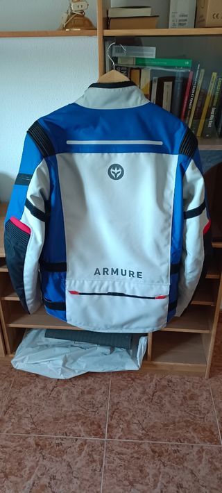 Chaqueta moto Armure azul-gris