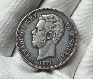 Moneda 5 Pesetas Amadeo I 1871