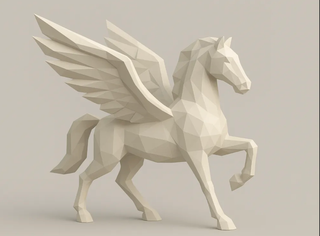 Statua Pegaso 3D Resina – Cavallo Alato Mitologia 