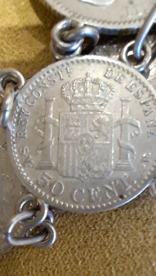 Pulsera Monedas Plata de Alfonso XIII del año 1904
