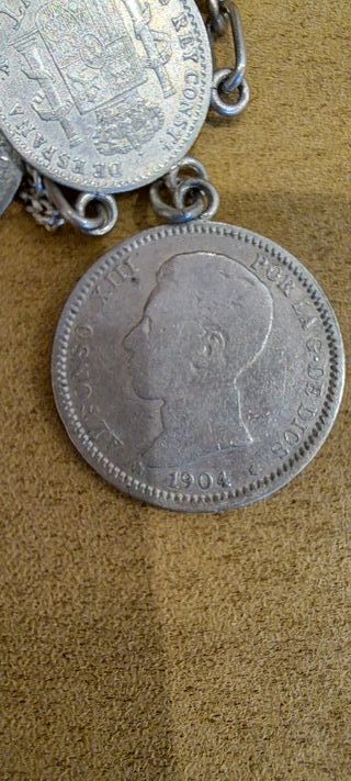 Pulsera Monedas Plata de Alfonso XIII del año 1904