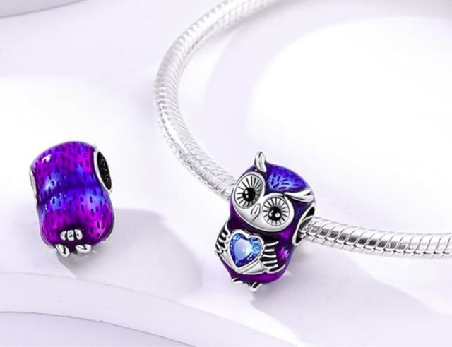 Charm Búho Azul Purpura