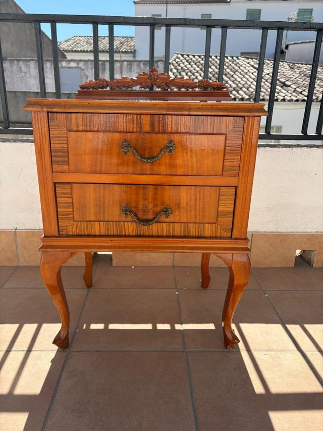 Mesita noche madera - 2 cajones