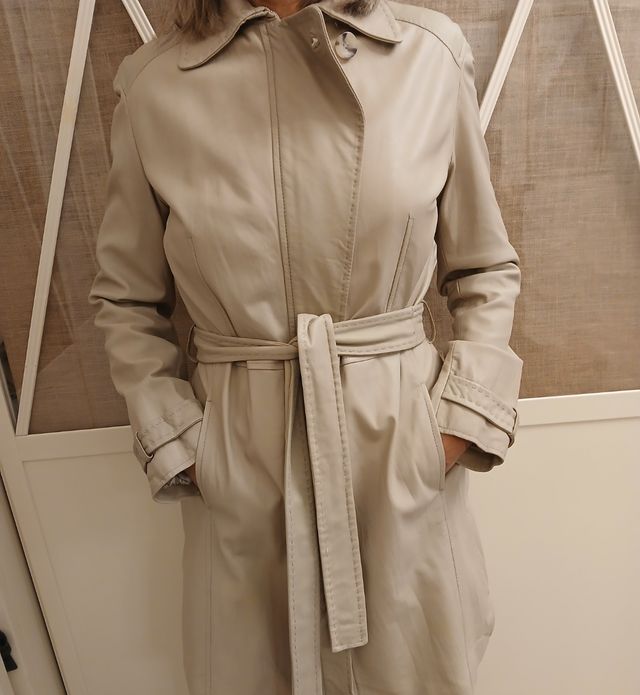 Abrigo de cuero mujer. Mango. Talla XXL.