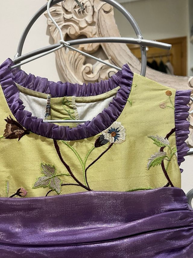 Vestido niña evento - verde oliva