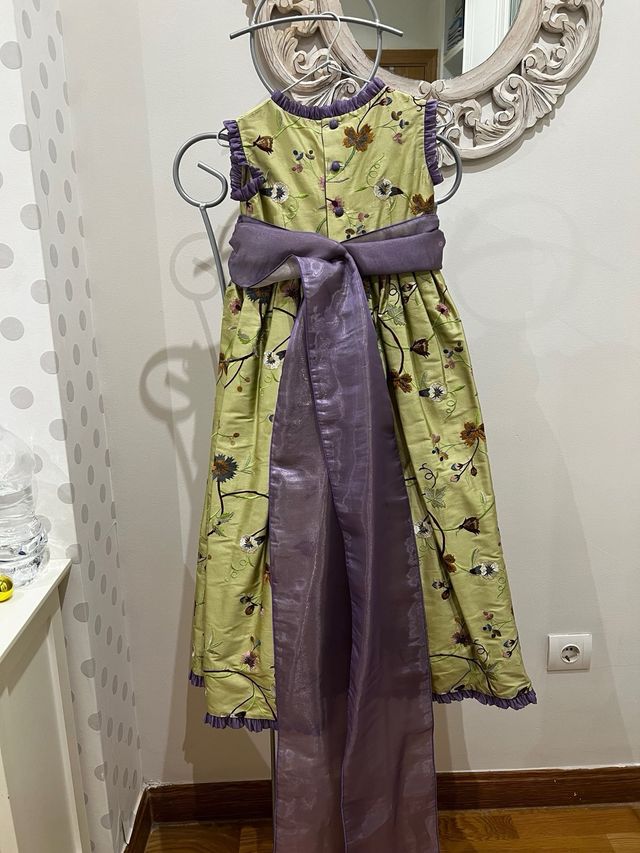 Vestido niña evento - verde oliva