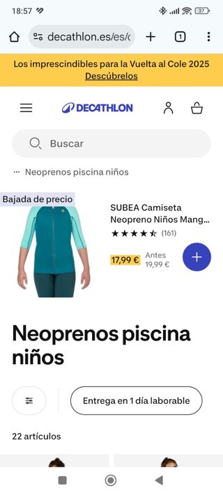 Camiseta neopreno niño - Talla 4-5
