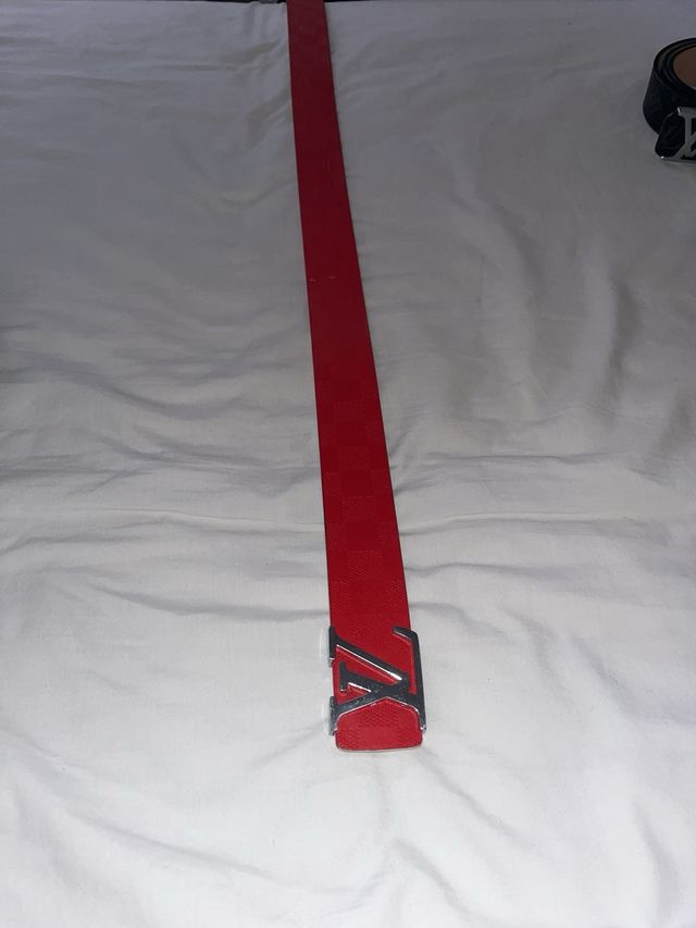 Cinturón LV rojo y blanco