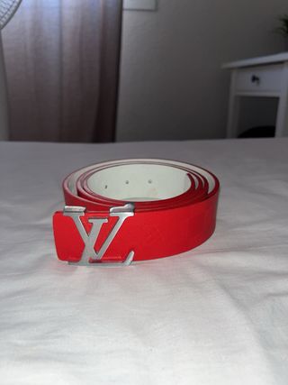 Cinturón LV rojo y blanco