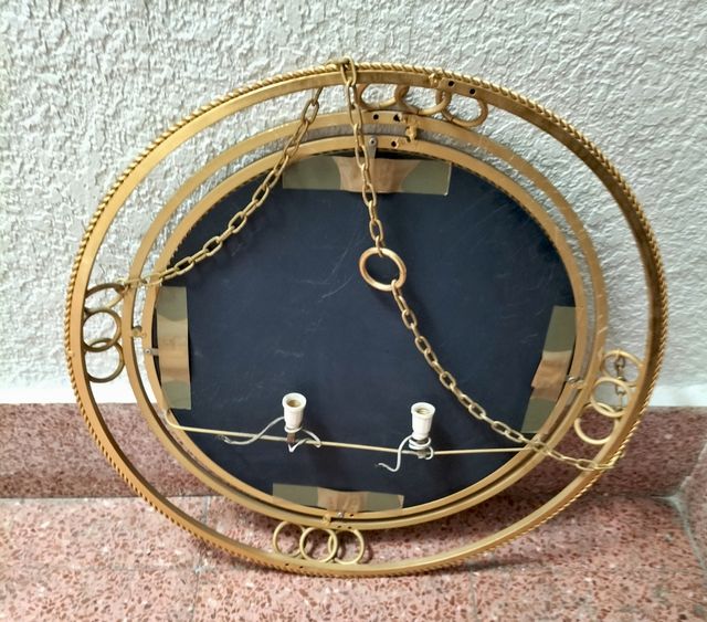 Espejo dorado redondo