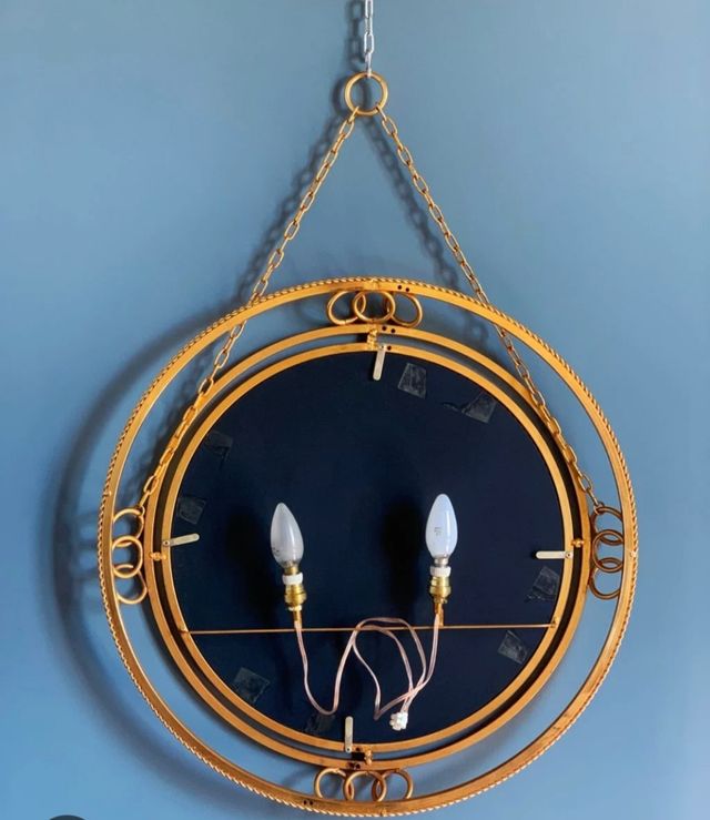 Espejo dorado redondo