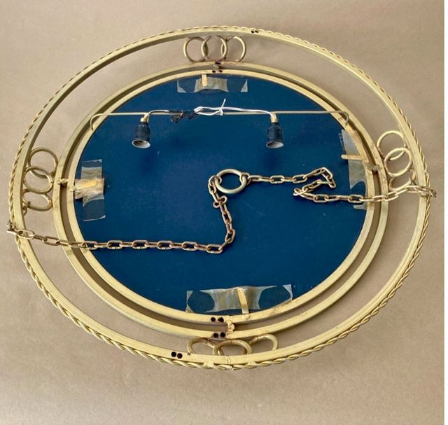 Espejo dorado redondo