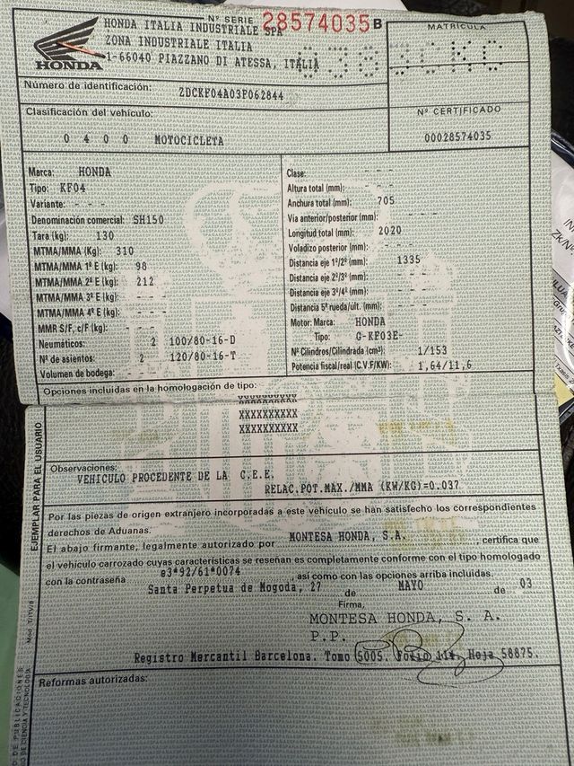 Honda SH 150- Scooter Azul