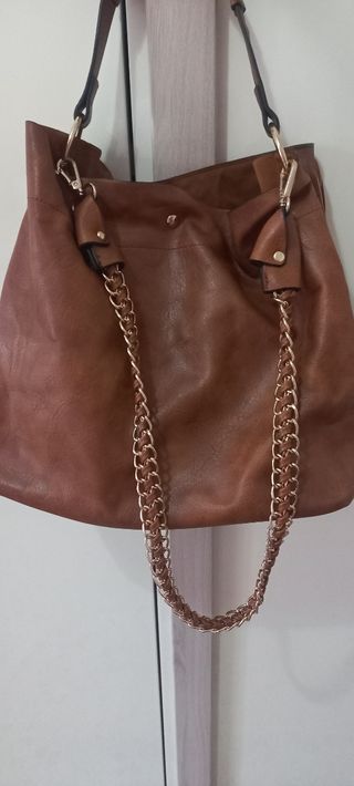 Borsa frange marrone grande