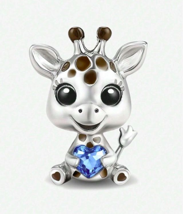 Charm Jirafa con Corazón Azul